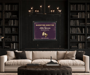 Personalized Marketing Director Sign, Make Some Noise, Plum & Mustard, image 16
