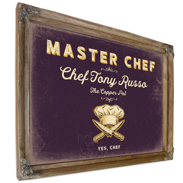 Personalized Master Chef Sign, Yes, Chef, Plum & Mustard, image 6