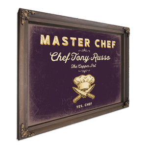 Personalized Master Chef Sign, Yes, Chef, Plum & Mustard, image 7