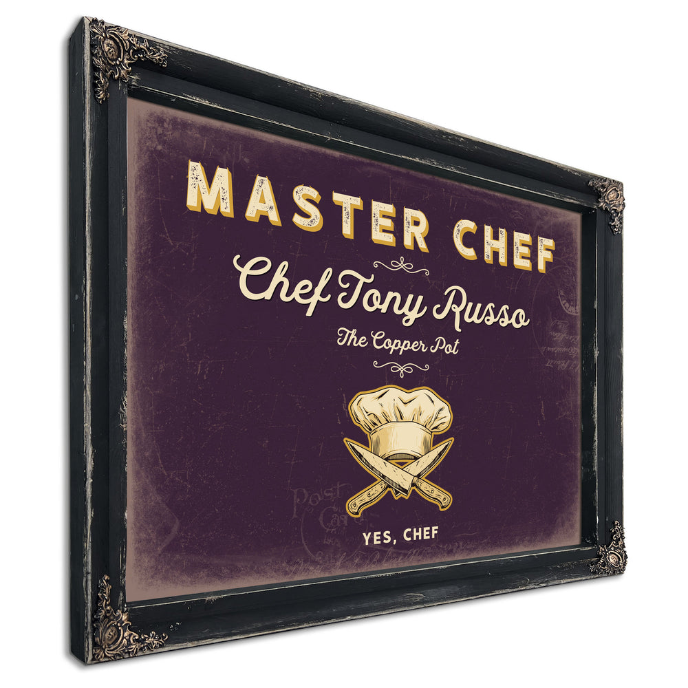 Personalized Master Chef Sign, Yes, Chef, Plum & Mustard, image 1