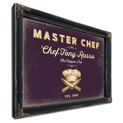 Personalized Master Chef Sign, Yes, Chef, Plum & Mustard, image 1