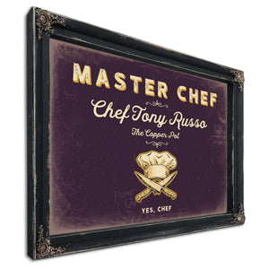 Personalized Master Chef Sign, Yes, Chef, Plum & Mustard, image 1