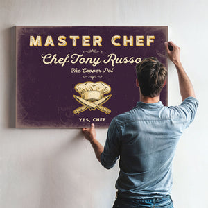 Personalized Master Chef Sign, Yes, Chef, Plum & Mustard, image 9