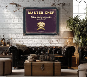 Personalized Master Chef Sign, Yes, Chef, Plum & Mustard, image 18