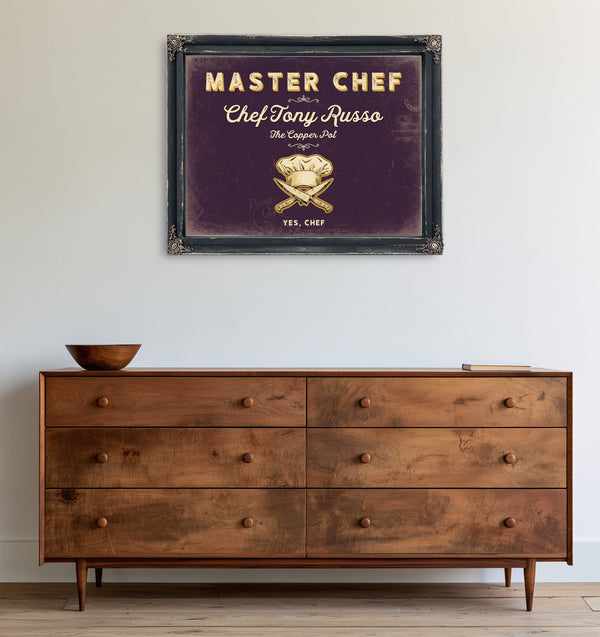 Personalized Master Chef Sign, Yes, Chef, Plum & Mustard, image 19