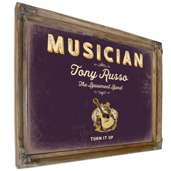 Personalized Musician Sign, Turn It Up, Plum & Mustard, image 6