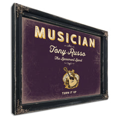 Personalized Musician Sign, Turn It Up, Plum & Mustard, image 1