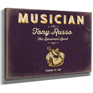 Personalized Musician Sign, Turn It Up, Plum & Mustard, image 8