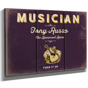 Personalized Musician Sign, Turn It Up, Plum & Mustard, image 14