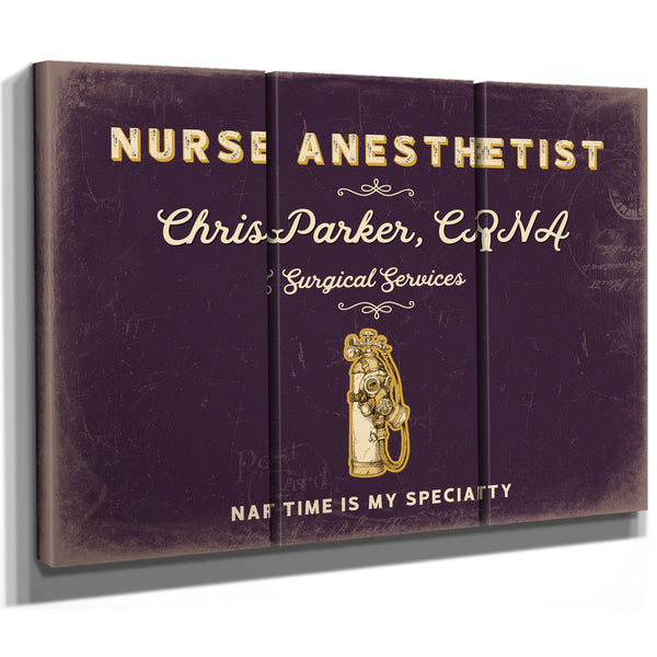 Personalized Nurse Anesthetist Sign, Nap Time Is My Specialty, Plum & Mustard, image 14