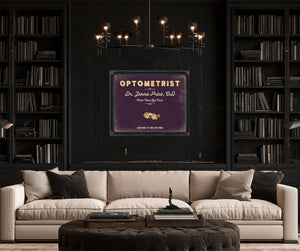 Personalized Optometrist Sign, Seeing Is Believing, Plum & Mustard, image 16