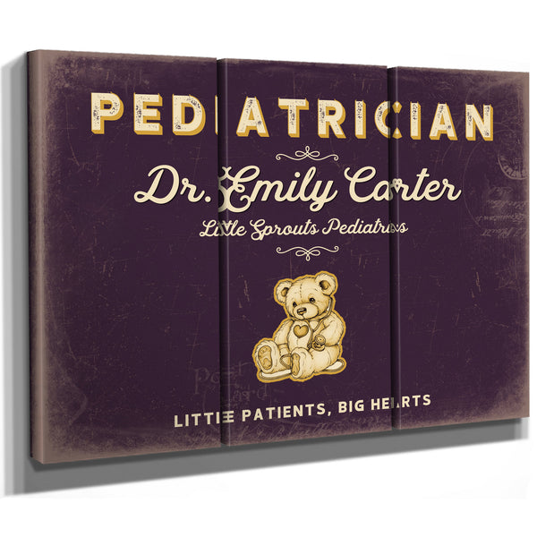 Personalized Pediatrician Sign, Little Patients, Big Hearts, Plum & Mustard, image 14
