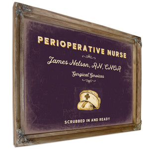 Personalized Perioperative Nurse Sign, Scrubbed In and Ready, Plum & Mustard, image 6