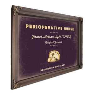 Personalized Perioperative Nurse Sign, Scrubbed In and Ready, Plum & Mustard, image 7