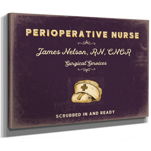 Personalized Perioperative Nurse Sign, Scrubbed In and Ready, Plum & Mustard, image 8