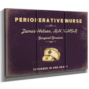 Personalized Perioperative Nurse Sign, Scrubbed In and Ready, Plum & Mustard, image 14