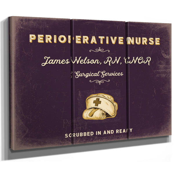 Personalized Perioperative Nurse Sign, Scrubbed In and Ready, Plum & Mustard, image 14
