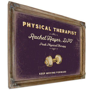 Personalized Physical Therapist Sign, Keep Moving Forward, Plum & Mustard, image 6