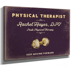 Personalized Physical Therapist Sign, Keep Moving Forward, Plum & Mustard, image 8