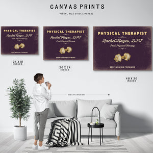 Personalized Physical Therapist Sign, Keep Moving Forward, Plum & Mustard, image 10