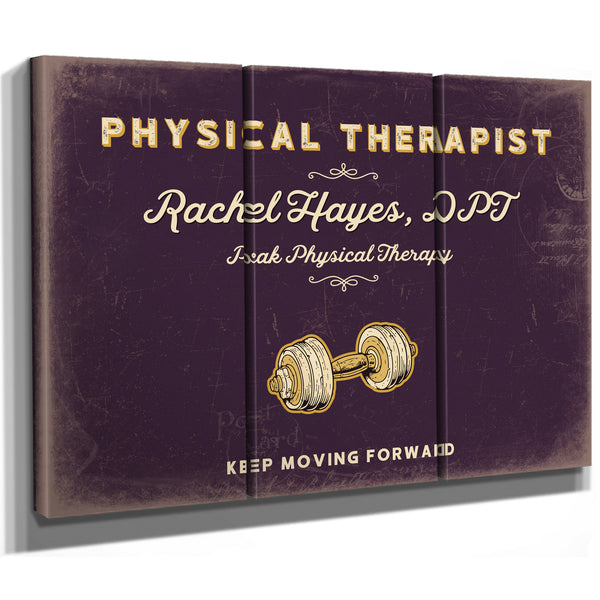 Personalized Physical Therapist Sign, Keep Moving Forward, Plum & Mustard, image 14