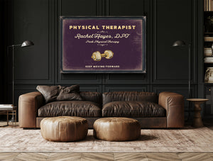 Personalized Physical Therapist Sign, Keep Moving Forward, Plum & Mustard, image 17