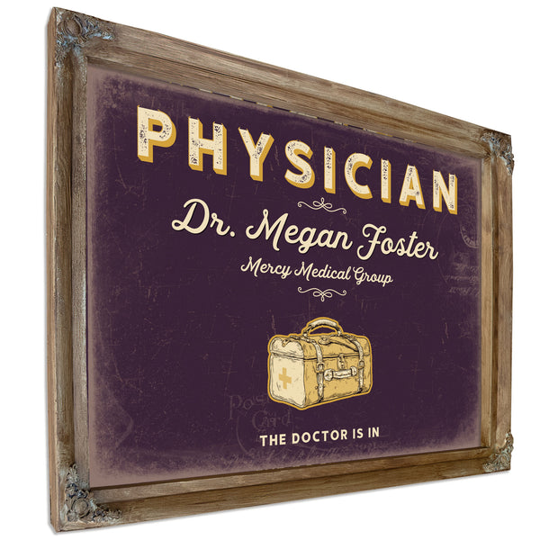 Personalized Physician Sign, The Doctor Is In, Plum & Mustard, image 6