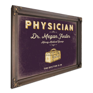 Personalized Physician Sign, The Doctor Is In, Plum & Mustard, image 7