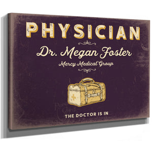 Personalized Physician Sign, The Doctor Is In, Plum & Mustard, image 8