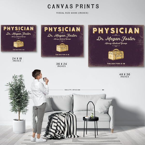 Personalized Physician Sign, The Doctor Is In, Plum & Mustard, image 10