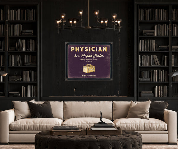 Personalized Physician Sign, The Doctor Is In, Plum & Mustard, image 16