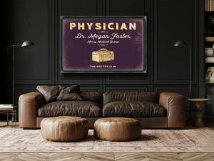 Personalized Physician Sign, The Doctor Is In, Plum & Mustard, image 17