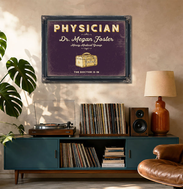 Personalized Physician Sign, The Doctor Is In, Plum & Mustard, image 20