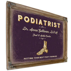 Personalized Podiatrist Sign, Putting Your Best Foot Forward, Plum & Mustard, image 6