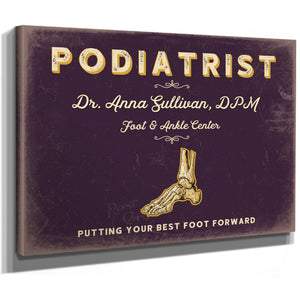 Personalized Podiatrist Sign, Putting Your Best Foot Forward, Plum & Mustard, image 8