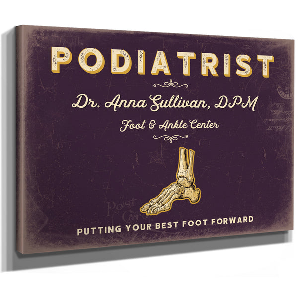 Personalized Podiatrist Sign, Putting Your Best Foot Forward, Plum & Mustard, image 8