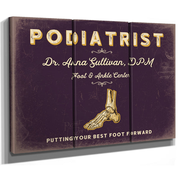 Personalized Podiatrist Sign, Putting Your Best Foot Forward, Plum & Mustard, image 14