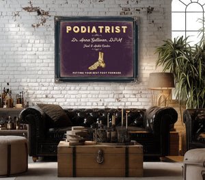Personalized Podiatrist Sign, Putting Your Best Foot Forward, Plum & Mustard, image 18