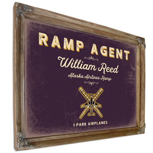 Personalized Ramp Agent Sign, I Park Airplanes, Plum & Mustard, image 6