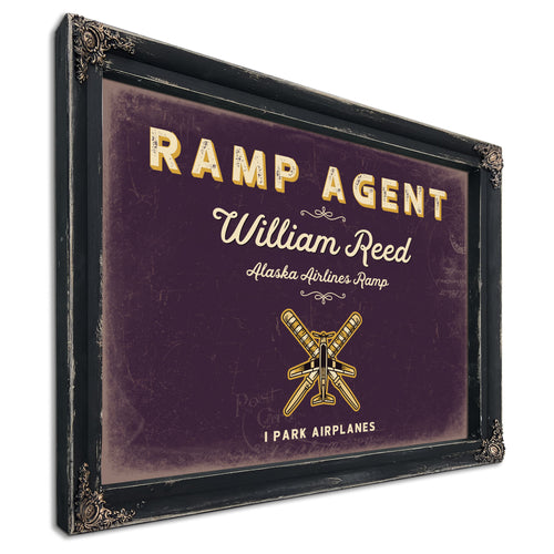 Personalized Ramp Agent Sign, I Park Airplanes, Plum & Mustard, image 1