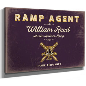 Personalized Ramp Agent Sign, I Park Airplanes, Plum & Mustard, image 8