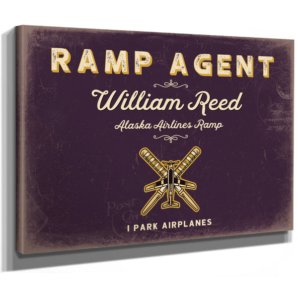 Personalized Ramp Agent Sign, I Park Airplanes, Plum & Mustard, image 8