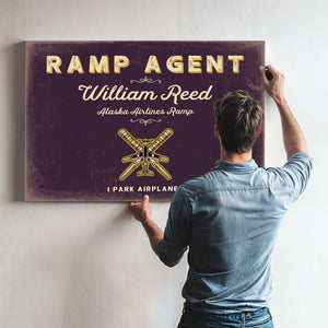 Personalized Ramp Agent Sign, I Park Airplanes, Plum & Mustard, image 9