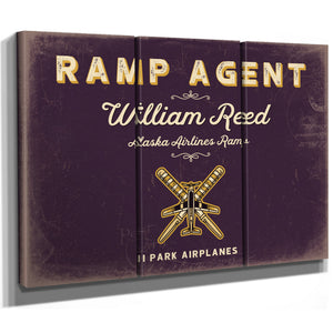 Personalized Ramp Agent Sign, I Park Airplanes, Plum & Mustard, image 14