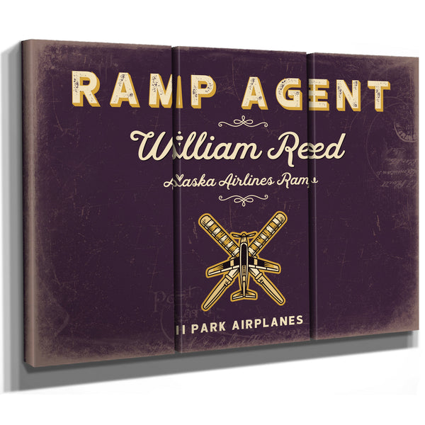 Personalized Ramp Agent Sign, I Park Airplanes, Plum & Mustard, image 14