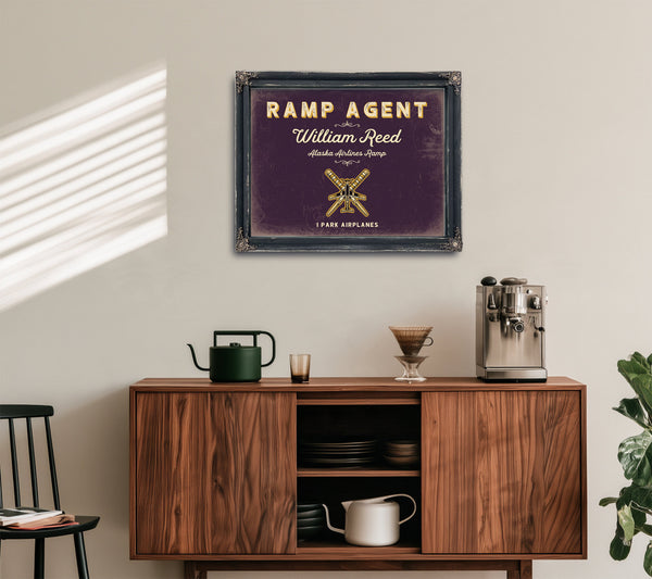 Personalized Ramp Agent Sign, I Park Airplanes, Plum & Mustard, image 15