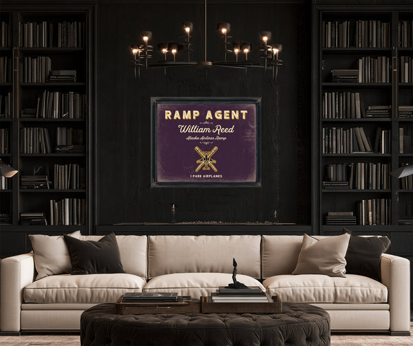 Personalized Ramp Agent Sign, I Park Airplanes, Plum & Mustard, image 16