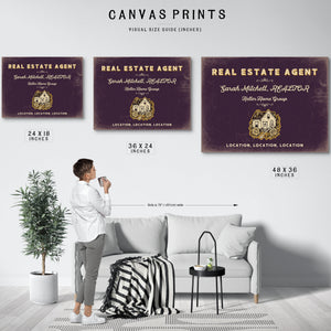 Personalized Real Estate Agent Sign, Location, Location, Location, Plum & Mustard, image 10