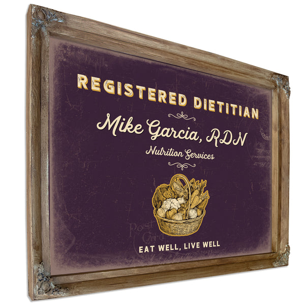 Personalized Registered Dietitian Sign, Eat Well, Live Well, Plum & Mustard, image 6