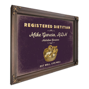 Personalized Registered Dietitian Sign, Eat Well, Live Well, Plum & Mustard, image 7